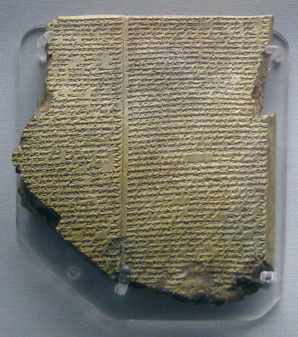 Photograph of the clay Flood Tablet, Tablet XI of the Epic of Gilgamesh