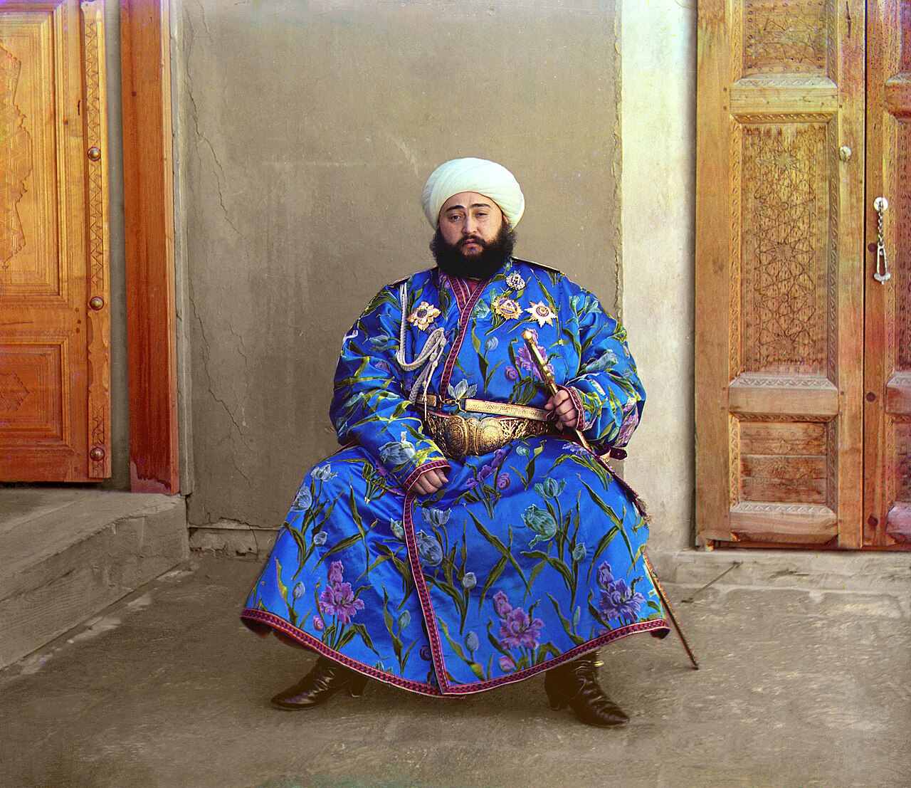 Alim Khan, Emir of Bukhara, photographed in colour in 1911 by Sergei Prokudin-Gorsky